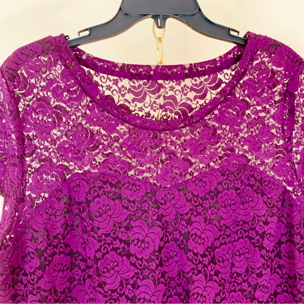 Dramatic Lace Top XL Orchid